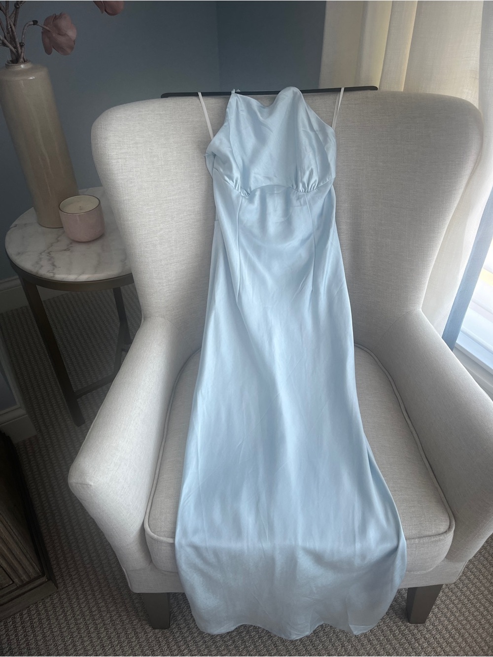 NWT Petal & Pup Baby Blue Halter Maxi Dress Size 4